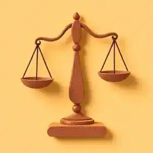  A legal scale icon with one side heavier, symbolising imbalance.