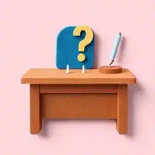 A school desk and chair with a question mark, indicating missing intervention.